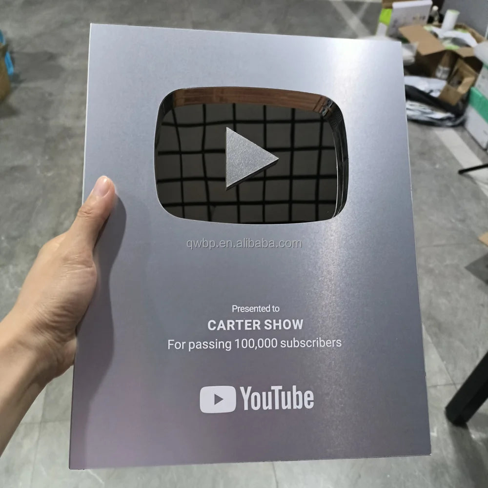 Blank YouTube Creator Award , YouTube Play Button Award, YouTube Award Plaque Wholesale
