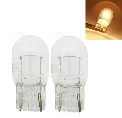 2Pcs T20 7443 W21 5W 7440 Glass Halogen Turn Signal Lamp Brake Stop Lights Bulb Daytime Running Lights Warm White Reversing Bulb