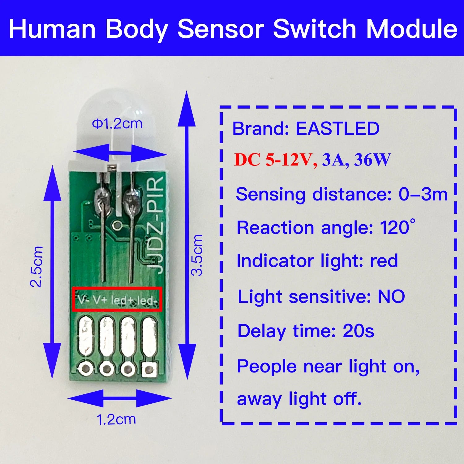 Motion Sensor Switch Module DC 5V 12V Auto On Off Switch Human Body Movement Detector IR Infrared Induction LED Controller