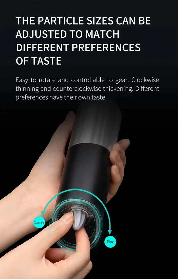 Elevate your kitchen game with this electric automatic salt and pepper grinder set—seasoning made easy and stylish!