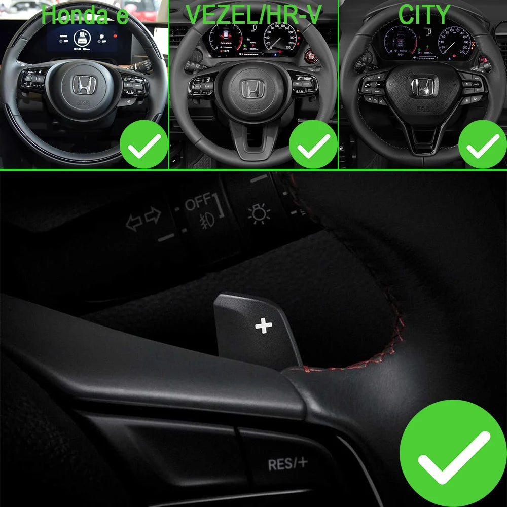 For Honda E City HR-V Vezel e:HEV Advance 2022-2024 Car Steering Wheel Shift Paddles Shifter Extension Car Accessories Stickers