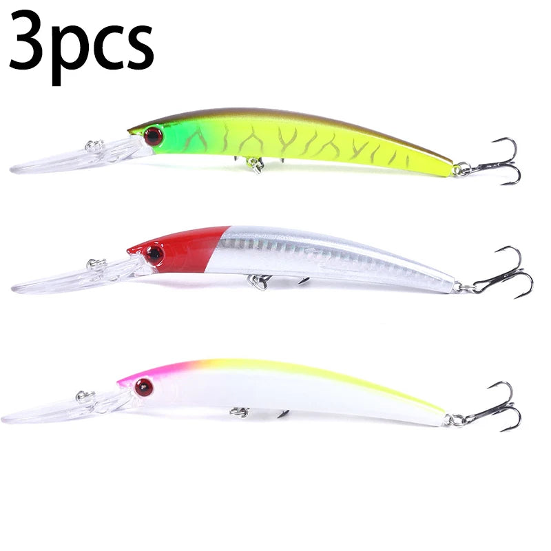 1pcs 15cm 15g  Deep Diving Jerkbait Artificial Hard Bait Fishing Wobblers Minnow Lure for Bass Pike Carp Fishing  Tackle