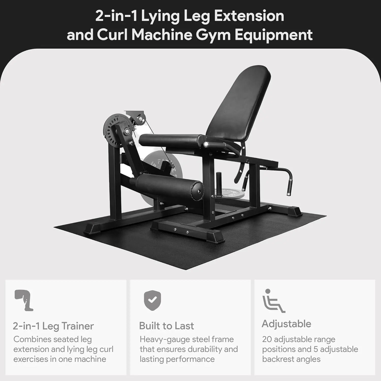 2-in-1 Leg Extension and Curl Machine, Home & Gym Quadriceps Hamstrings Trainer, Adjustable Multifunctional Leg Fitness, Custom