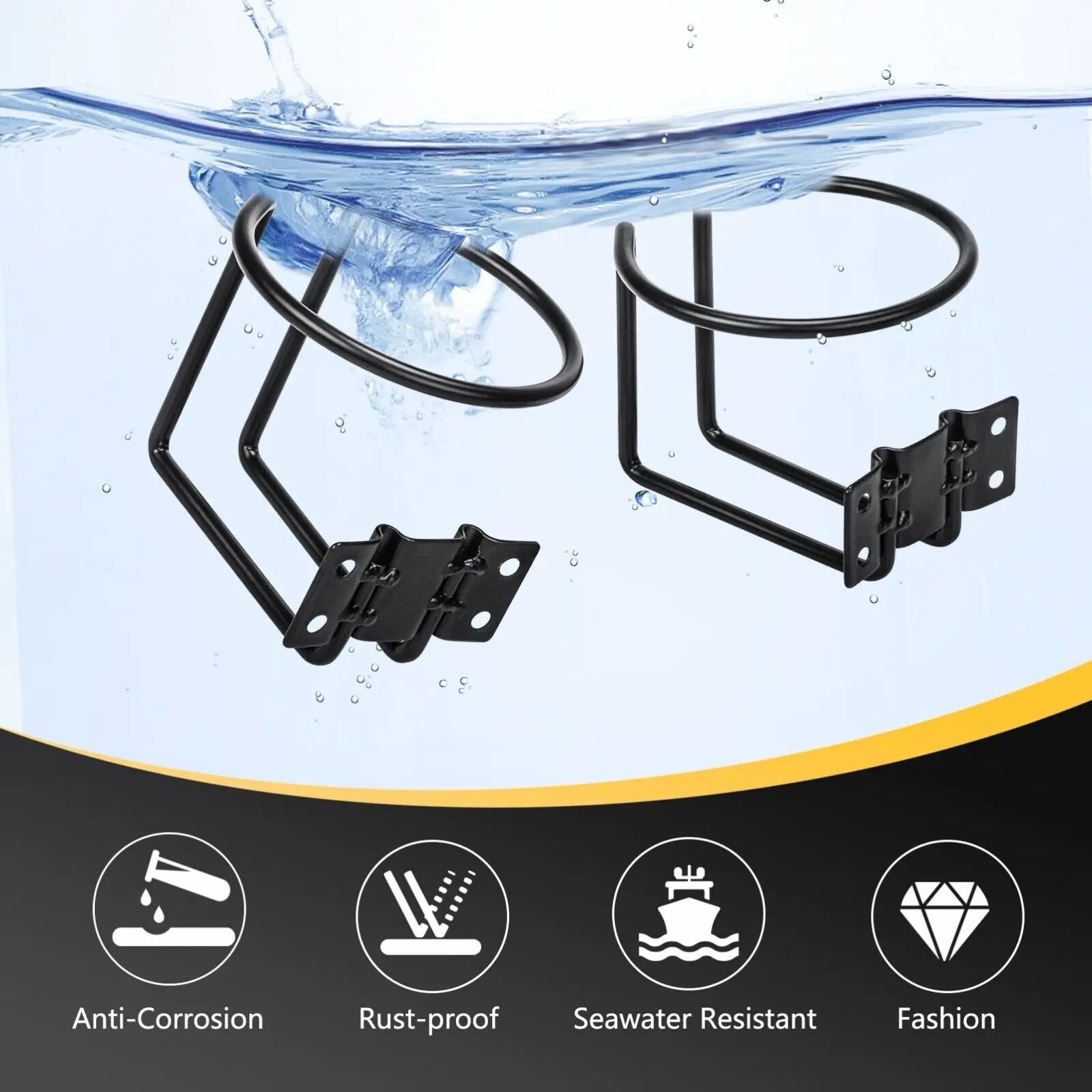 2Pcs Stainless Steel Marine Ring Cup Drink Holder, Boat Accessories, Yacht, Truck, RV, Camper