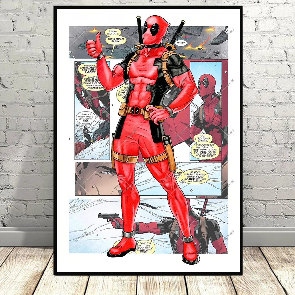 Frameless Marvel Movie Avengers Wall Art Canvas Posters Superhero Spiderman Iron Man Home Decor Children Room Canvas Painting Mu