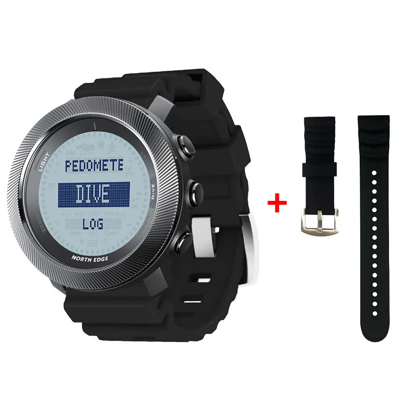 Outdoor Sports Smartwatch with Free Diving Altitude Air Pressure Compass World Time Waterproof 100 Meters