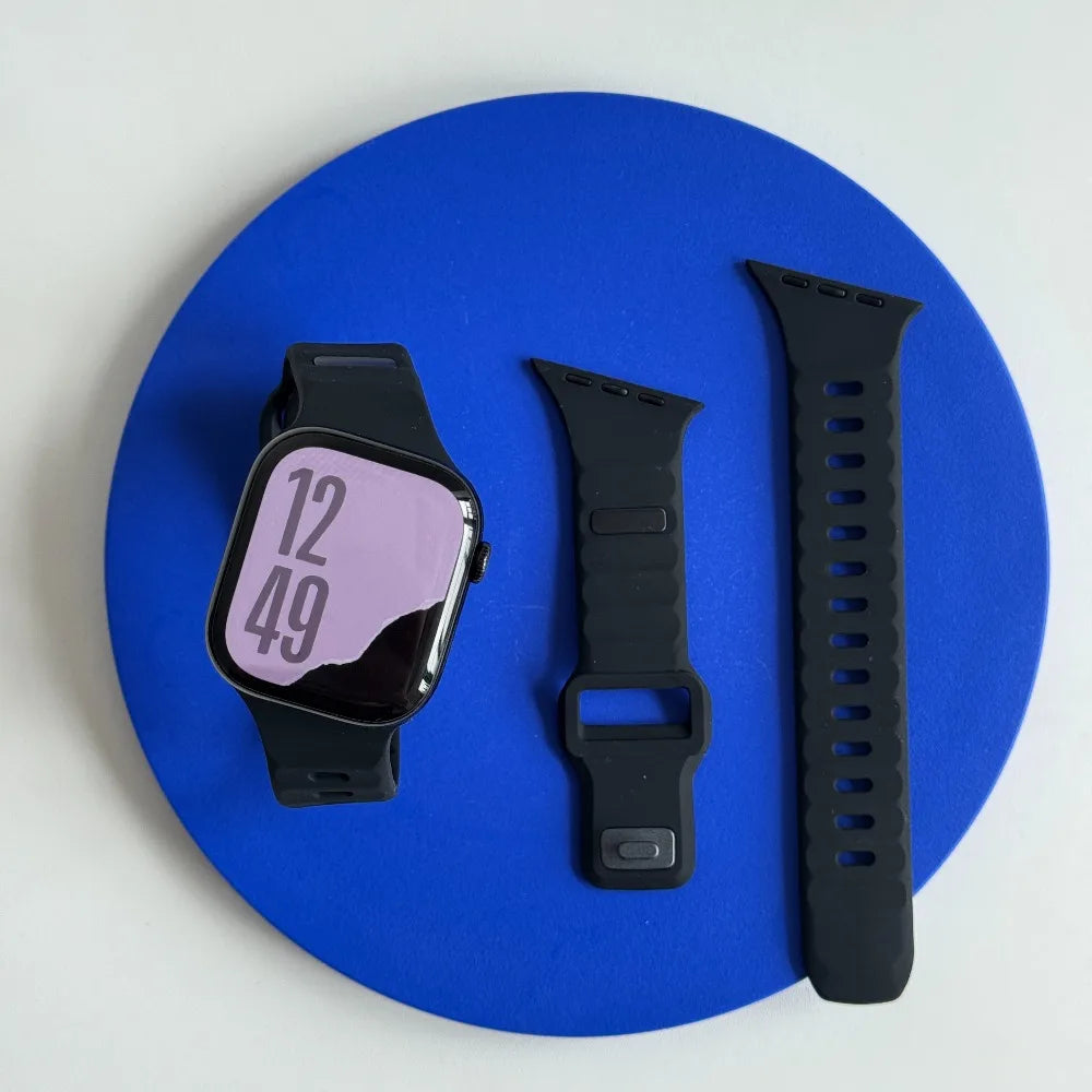 Silicone Sport Strap For Apple Watch Band Ultra 49mm 40mm 41mm 44mm 45mm 46mm correa bracelet iwatch Series 11 10 9 8 7 6 5 se