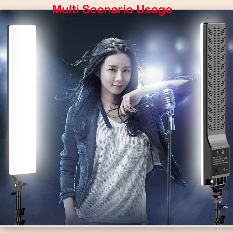 Big Size Fill Lamp Light Photo Studio LED Video Panel Photography Lighting With Tripod Stand Long Arm EU Plug For Live Stream