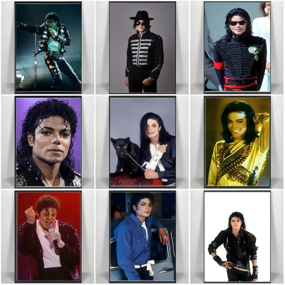 Star M-Michaels Jacksons Poster  Self-adhesive Art Waterproof Paper Sticker Coffee House Bar Room Wall Decor