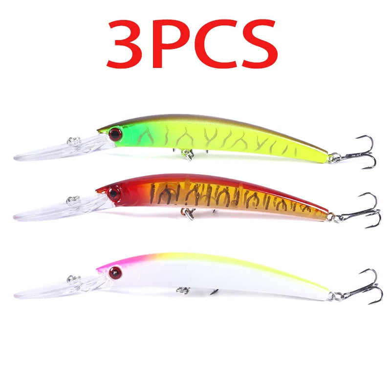 1pcs 15cm 15g  Deep Diving Jerkbait Artificial Hard Bait Fishing Wobblers Minnow Lure for Bass Pike Carp Fishing  Tackle