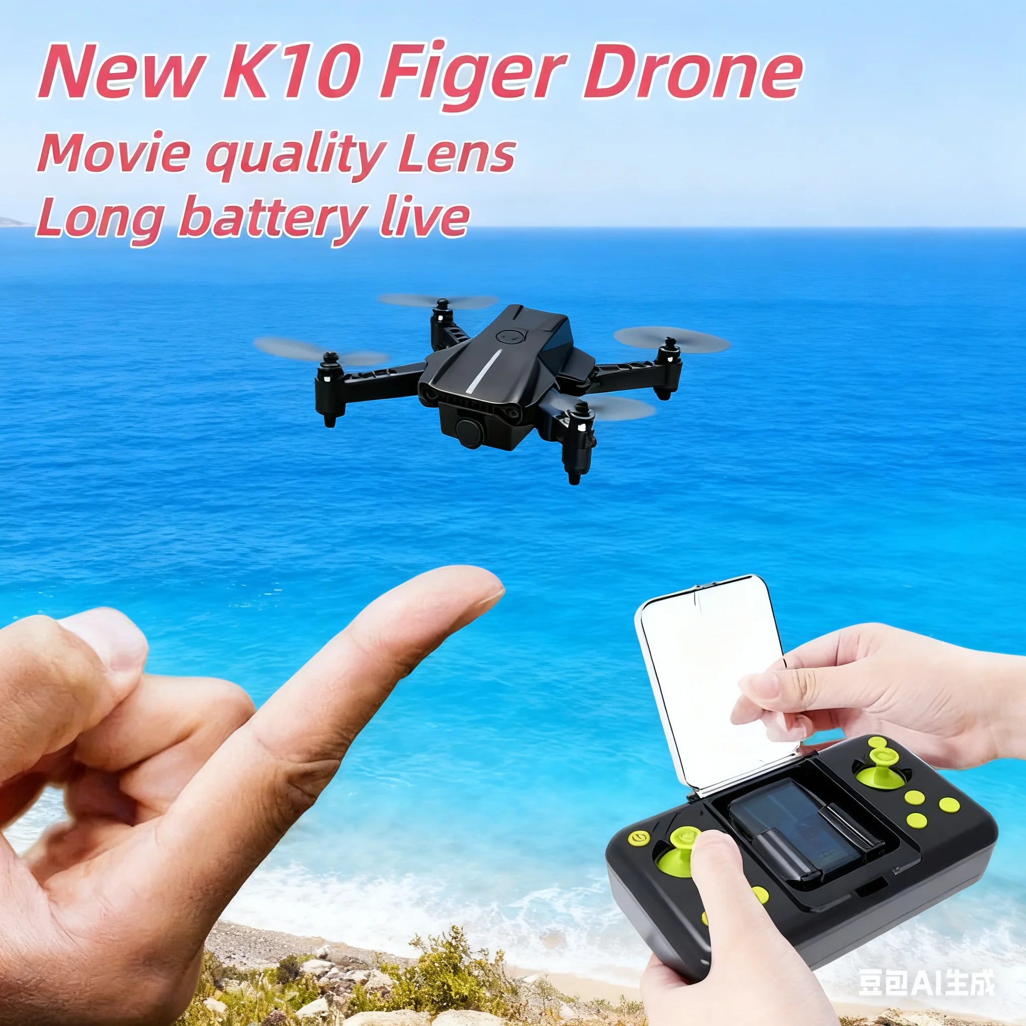 Black K11 Mini Finger Drone Pocket 4k Movie Lens RTF Foldable Brushless Quadcopter Wide Angle Anti Shake Camera Beauty Effect