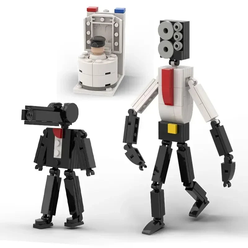 Moc Skibidi Toilet Action Figures Model Building Blocks Camerman Titan Speakerman Surveillance Man TVMan Boys Toys For Kids Gift