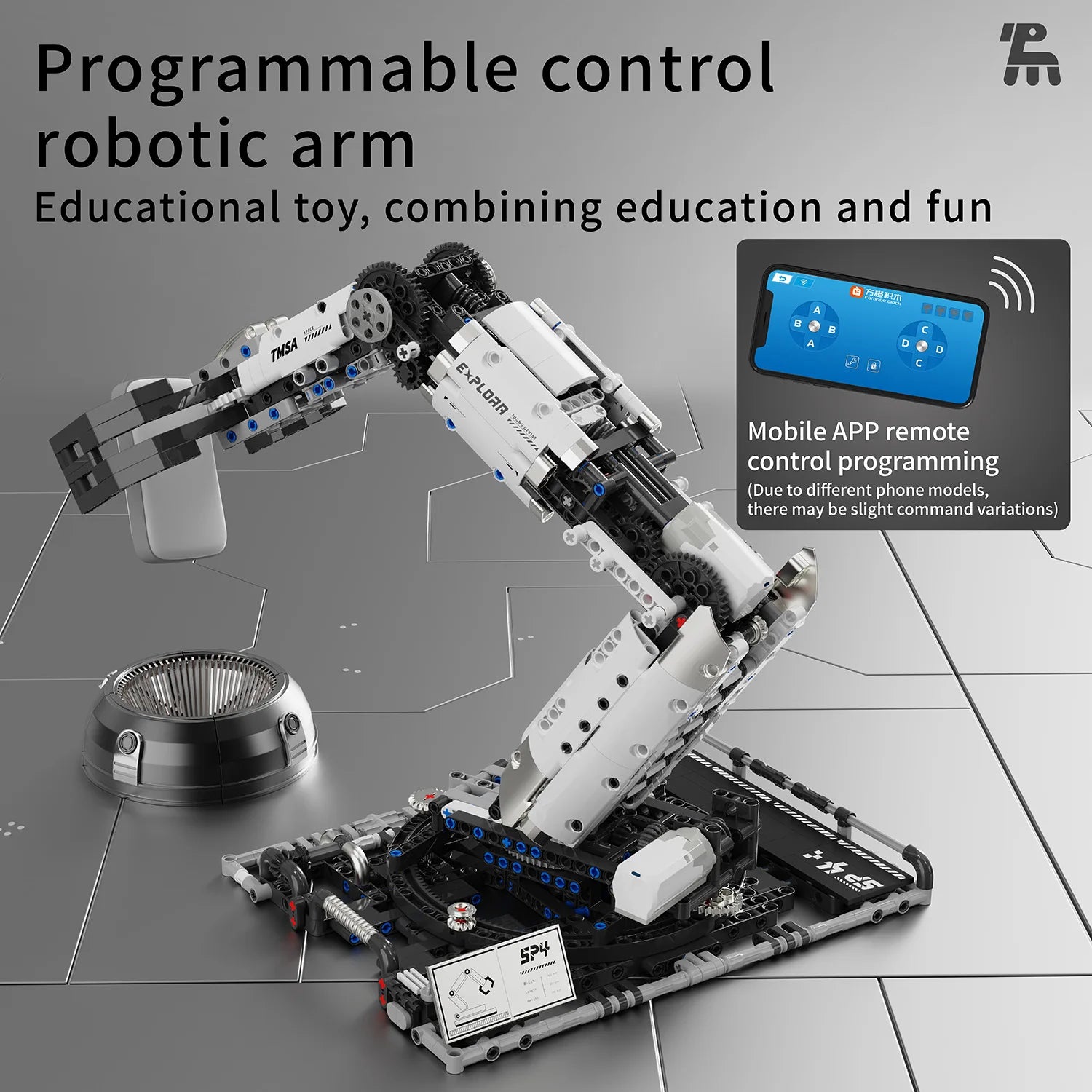 Multi-Axis mechanical Arm Programmable Building Blocks 5 in 1 robot Remote Control toys Interactive STEM Learning children gift