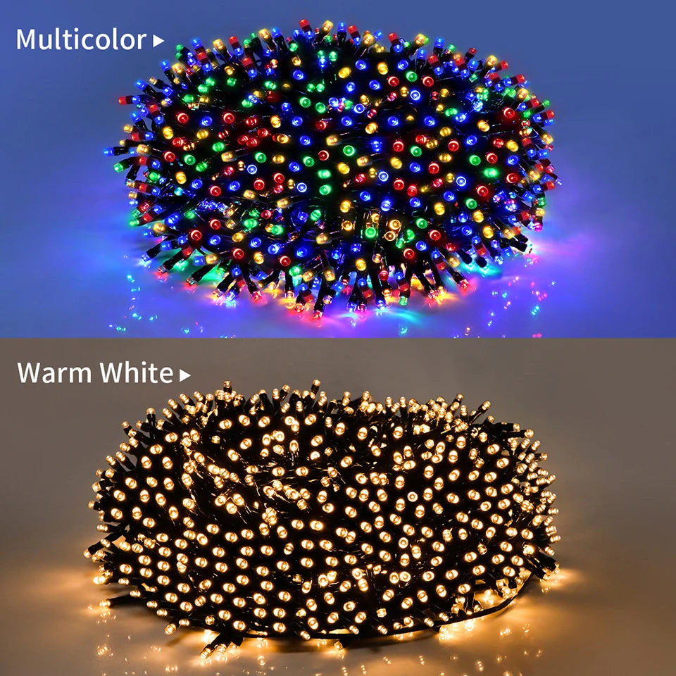 Outdoor Lights Garland 220V 110V US EU Plug Led String Light Waterproof Christmas Garden Wedding Decoration Xmas Light 10m -100m