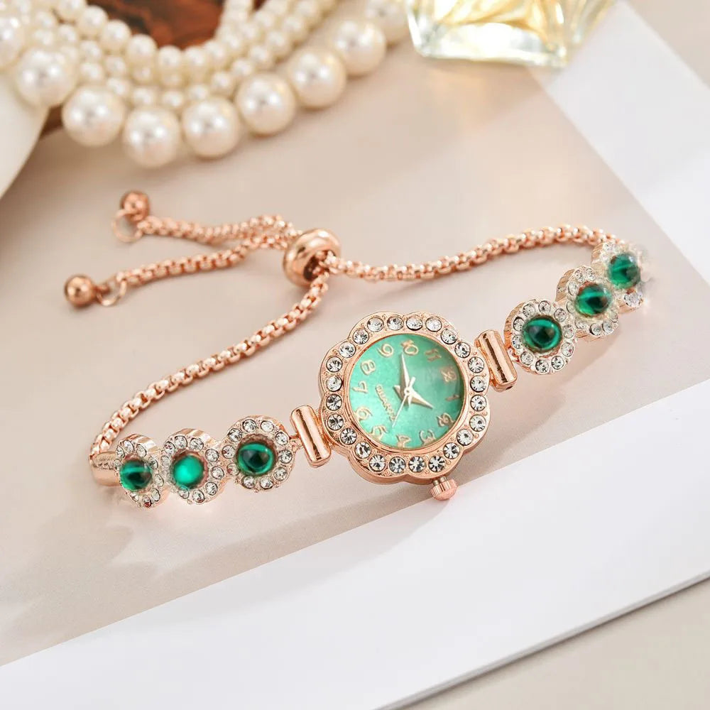 Elegant Rhinestone Women Watches Fashion Ladies Bracelet Strap Quartz Wristwatch Reloj Mujer Girls Clock Gift (Without Box)