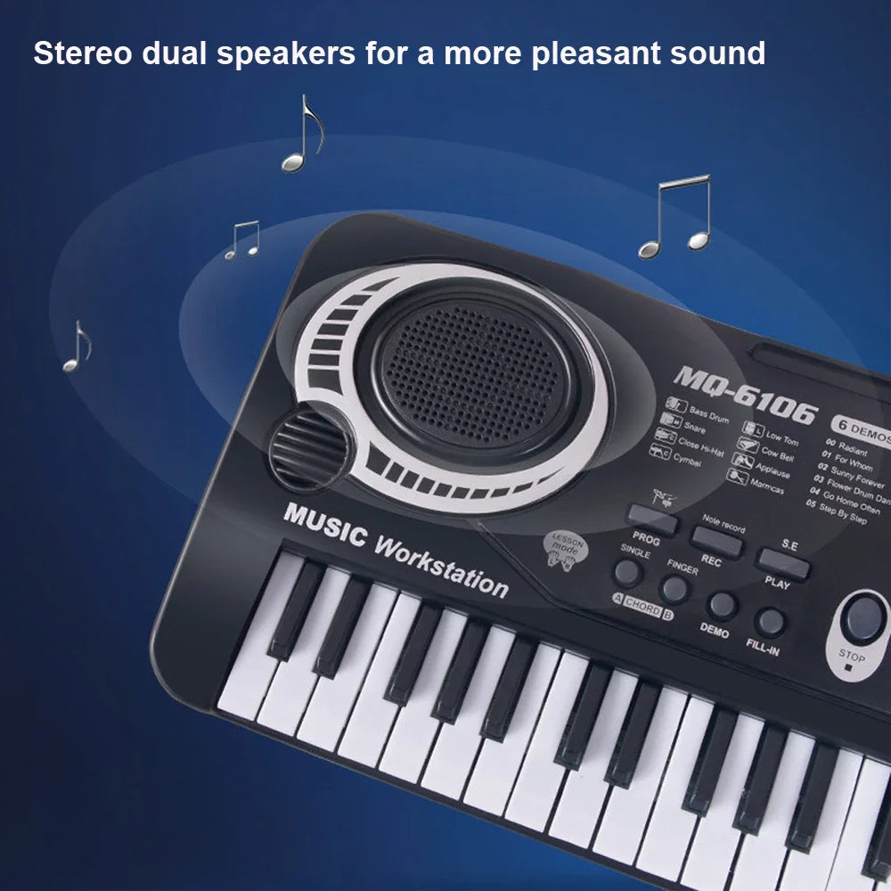 61 Keys Keyboard Piano, Children's Multifunctional Electronic Digital Piano Toys with Microphone, Portable Piano Keyboard