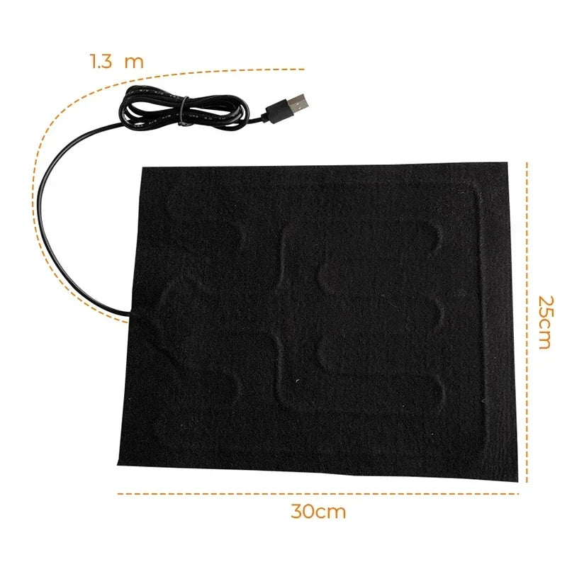 USB Heating Pad Electric Heating Film Hand Warmer Seat Heating Cushion Warmer Waterproof Pet Reptile Animal Heater Mat