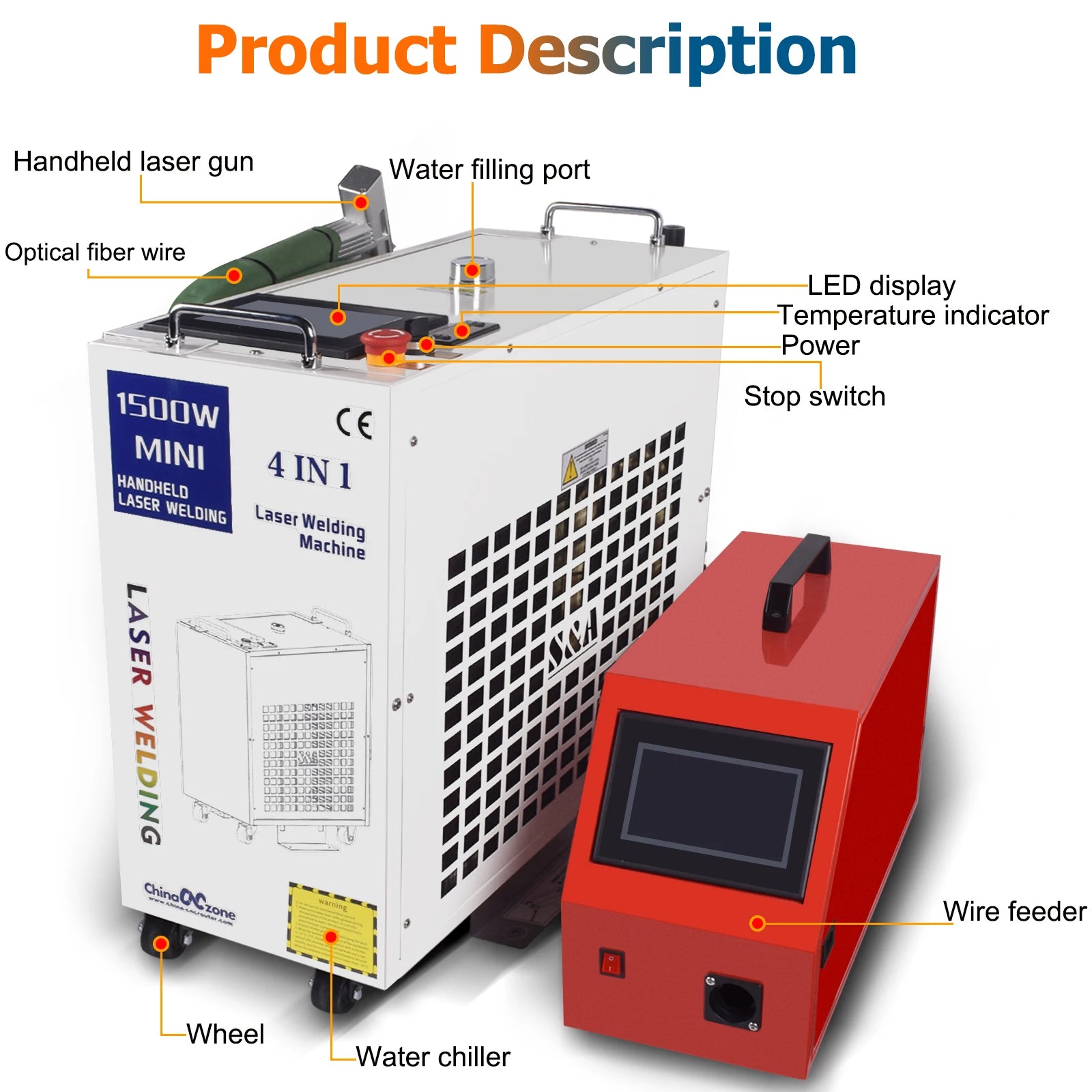 2000W Fiber Laser Welder 4 in 1 Laser Welding Cleaning Cutting Soldering Machine for All Metal