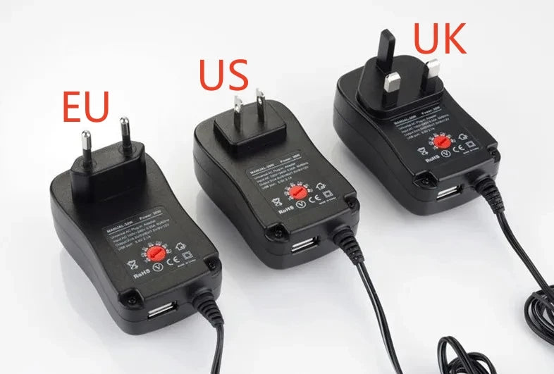 3V 4.5V 5V 6V 7.5V 9V 12V 2A 2.5A AC/DC Adapter Adjustable Power Supply Universal Adaptor Charger for LED Light Bulb Strip CCTV