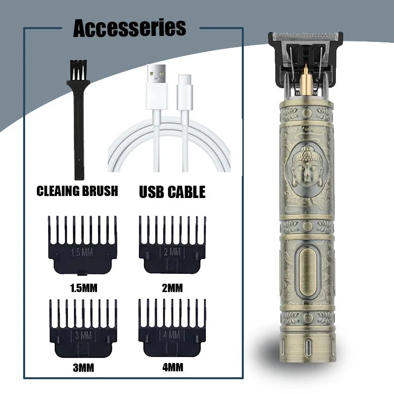Get the perfect cut with this vintage electric hair clipper—rechargeable and designed for men who want sharp, clean trims anytime!