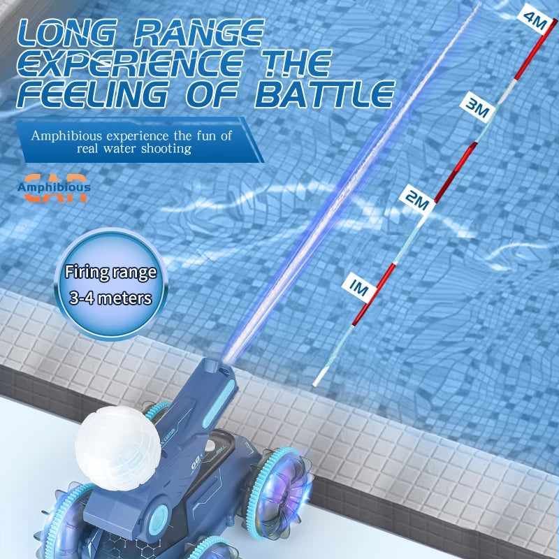 Remote Control Water Cannon Car Aquatic Terrestrial Automatic Water Absorption Long Water Column Spray Summer Play Water Toy