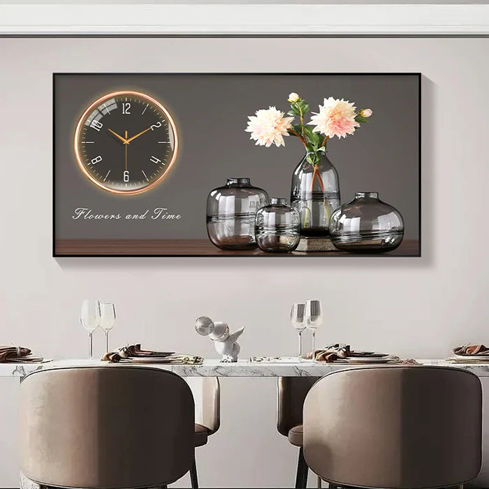 Large Size Aluminum Alloy Framed Artwork Wall Clock, Luxurious Muted Quartz Clock for Home Decor, Living Room, Bed Room Décor