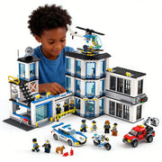 SWAT Police Station Military Building Blocks City Model Set Prison Car Policeman Boat Figures DIY Brick Toy for Kids Boys Gift