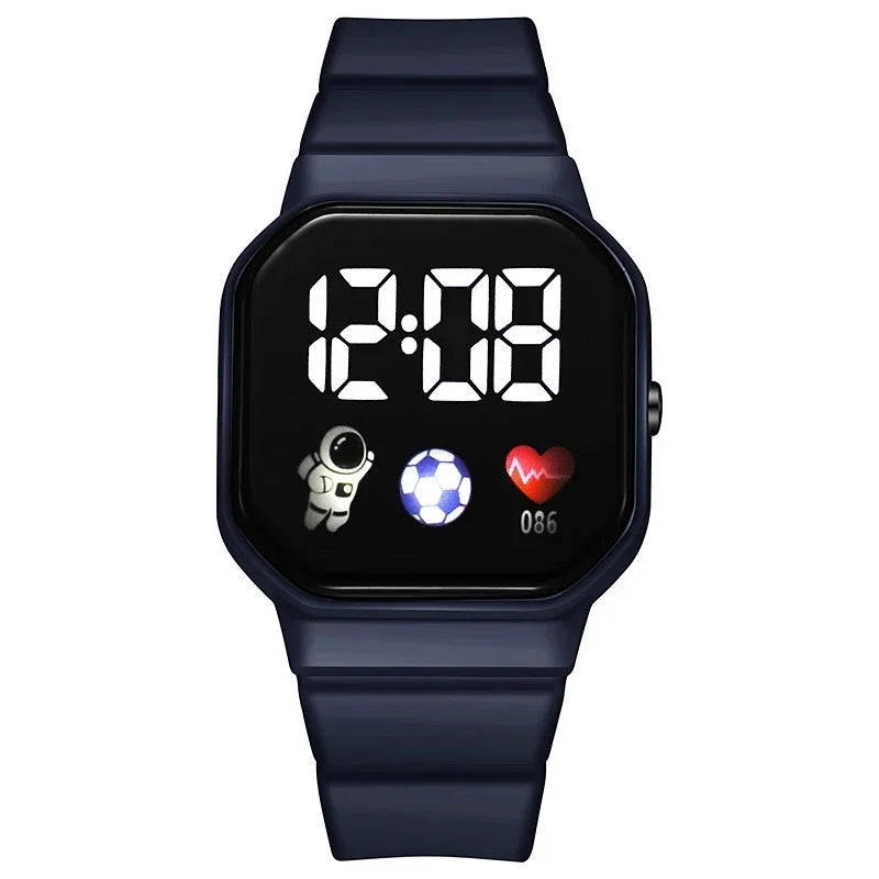 YIKAZE Kids Watches LED Digital Kids Watch Silicone Strap Cartoon Electronic Wristwatch Sports Clock for Boys and Girls Gifts