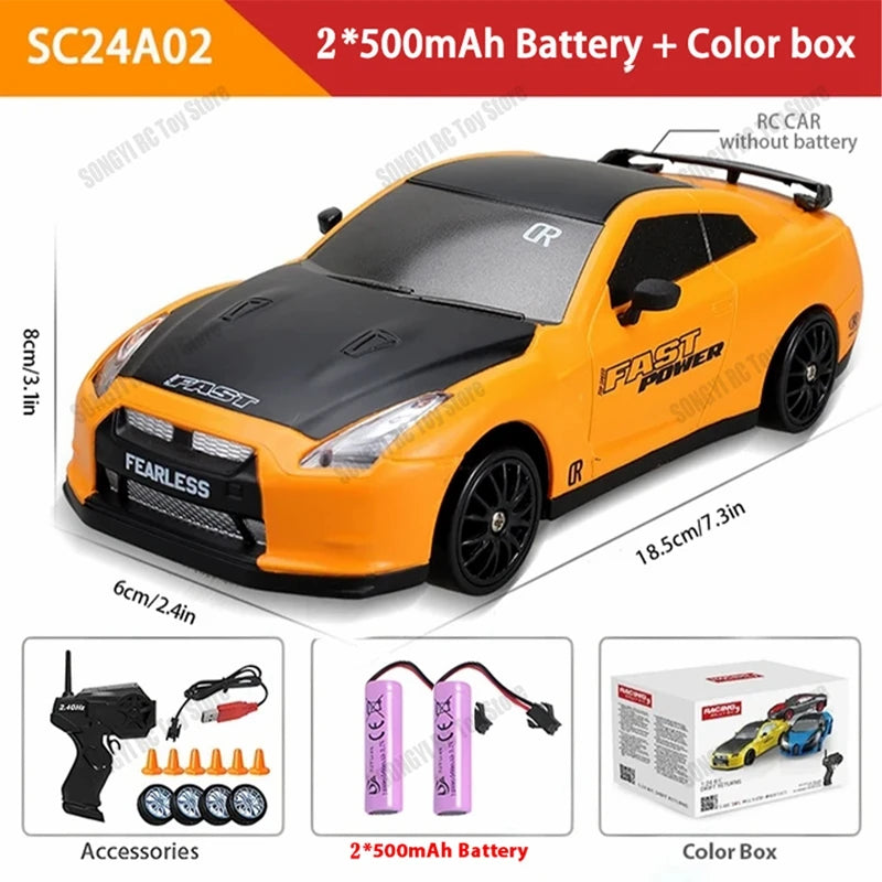 RC Drift Car 4WD Remote Control High Speed Racing Vehicle with LED Lights 2.4GHz Radio 4x4 Off-Road Truck Toy for Children Kids