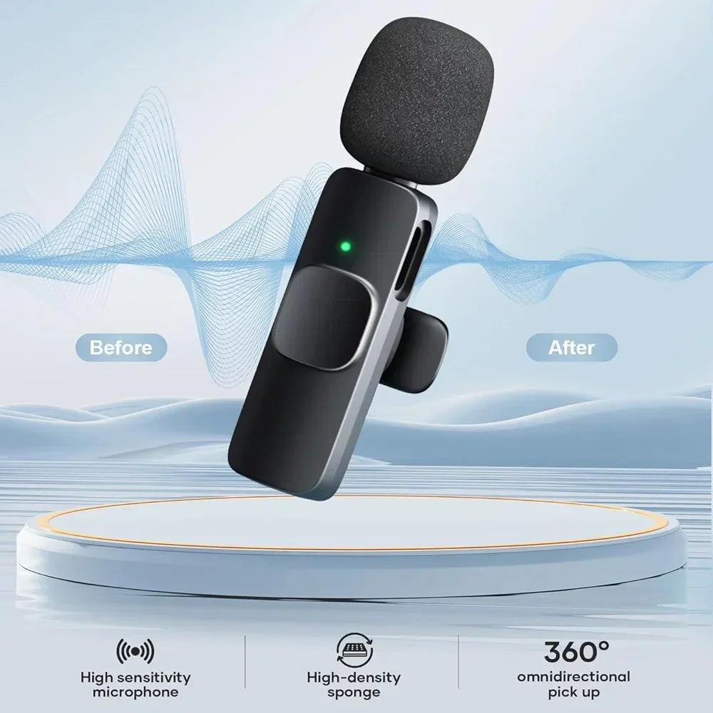 NEW Wireless Lavalier Microphone for Live Streaming/YouTube/TikTok/Facebook Live Noise Reduction Mic For iPhone/Android