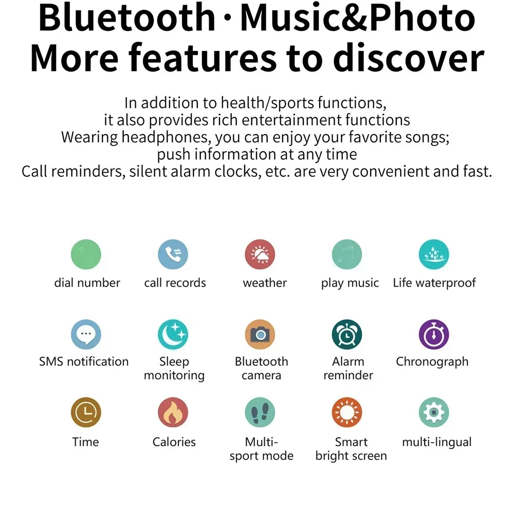 Stay connected and track your health with this stylish smartwatch for men and women—compatible with Android and iOS!