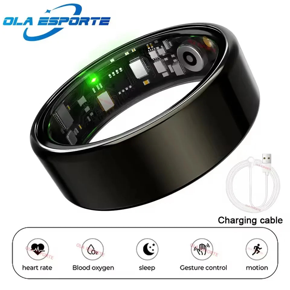 2026 Smart Ring Blood Pressure Heart Rate Sleep Monitoring Smartring & 5ATM Waterproof Multi-sport Mode Smartring Man Women HT30