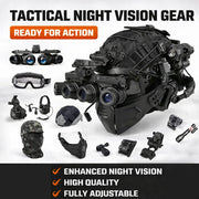 Helmet Set with Night Vision Model Sound Pickup Noise Reduction Military Headphones Tactical Flashlight Goggles Split Mask