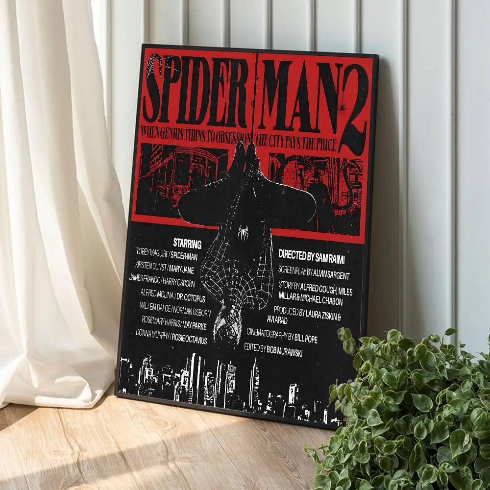 S-Spider Cartoon Man Movie Sticky Posters Whitepaper Sticker DIY Room Bar Cafe Posters Wall Stickers