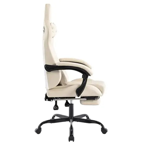 Gaming Chair with Footrest Ergonomic Computer Chair Massage Lumbar Cushion, Racing Video Game Chair Adjustable Rocker