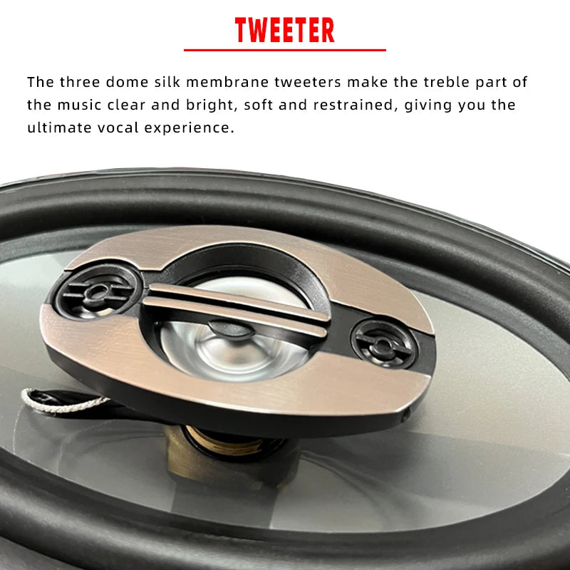 2pcs 4x6 Inch Car Speakers 4-Way Coaxial Full Frequency Sound for Car Stereophonic Sound Sleek Design Speaker 900W (2x450W)