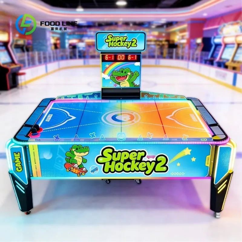 Custom Commercial Coin Operated Iron Sports Game Machine Air Hockey Table Arcade Interactive Multi-ball Customizable Automatic