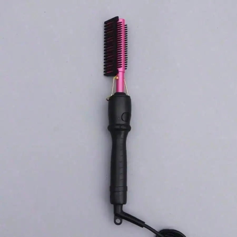 Electric Hair Straightening Brush — 2-in-1 Styling Comb (Straightening & Curling) — Suitable for Wet, Dry, and Synthetic Hair