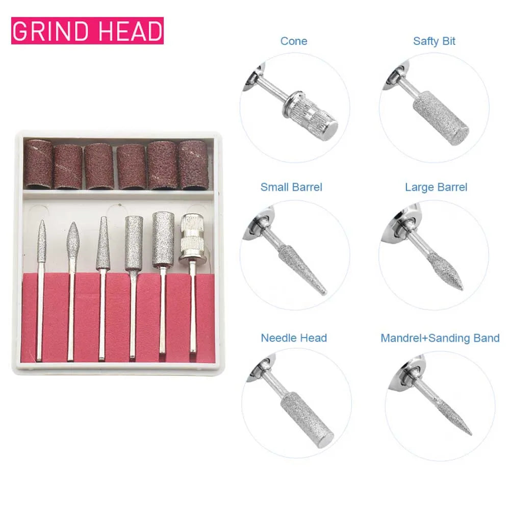 20000RPM Professional Nail Drill Machine Set Nail Files Drill Bits Gel Polish Remover Tools Low Noise Cutters Nail File Kit