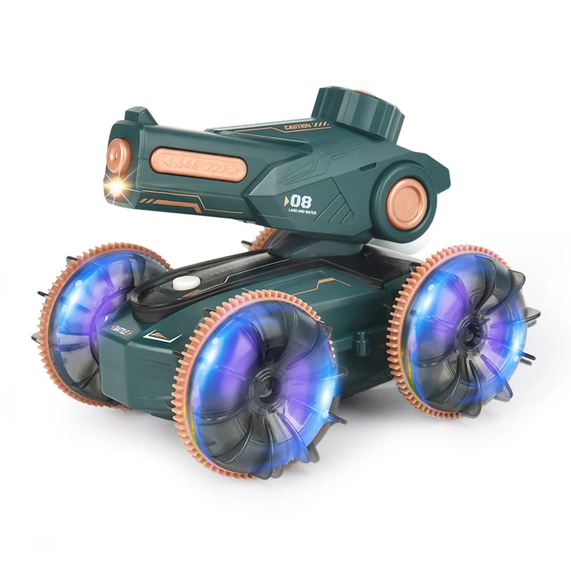 Remote Control Water Cannon Car Aquatic Terrestrial Automatic Water Absorption Long Water Column Spray Summer Play Water Toy