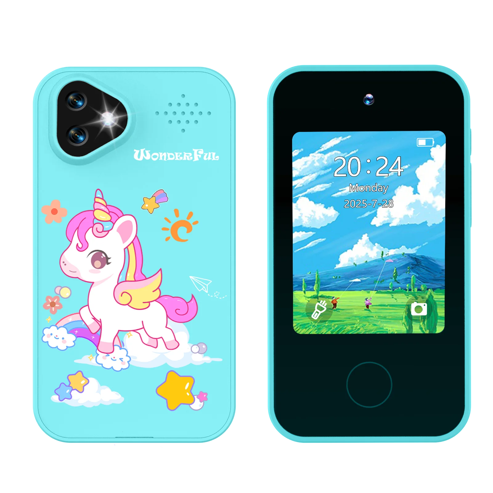 Kids Smart Phone Toy with Dual Camera Educational Games Music Player Safe Mode Best Birthday Gift HD 1080P Kids Camera Toys