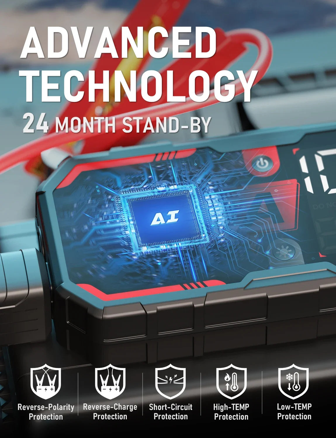 Jump-start big rigs and more with the powerful 8250A 12V Pro portable car battery booster—built to handle even the toughest jobs!