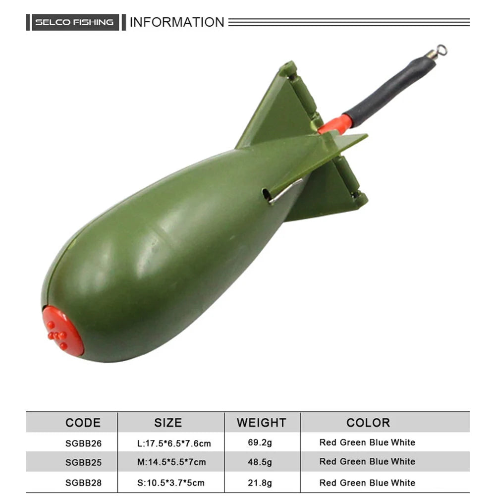 Carp Fishing Rockets Bomb Spomb Fishing Tackle Rocket Feeder Float Attract Container Nesting Device Fishing Tackle Tools