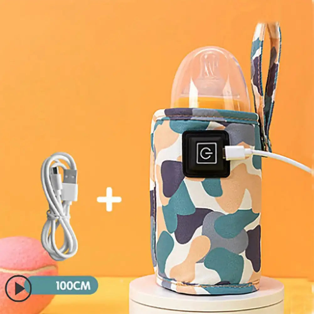 Keep your baby’s bottle warm on-the-go with this USB-powered portable bottle warmer—perfect for heating baby milk anytime, anywhere!
