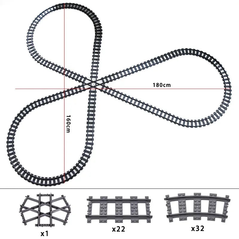 DIY Train Track Combination MOC Railroad Bridge Building Blocks Cross Track Bricks Toys Rail Car Scene Compatible With LEGO