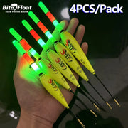 4PCS Fishing Night Float Electronic Luminous Bold Visibility European Carp Fishing Set Luminous Float (Excluding Battery)
