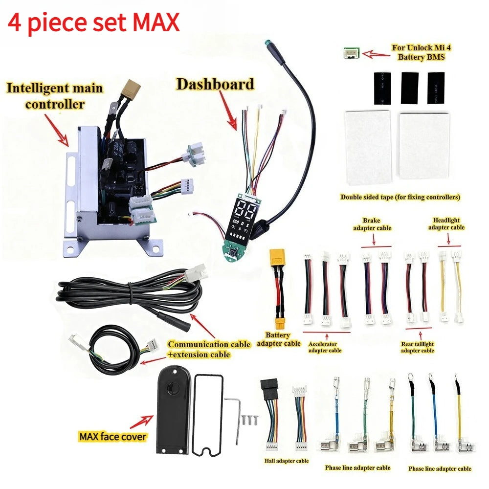E-Scooter Controller Kit for 8.5-10" VOLPAM/HopCycle/Aovowheel/Maxshot/Hiboy/MAX, Turn Signal, Self-Learning, 25-58km/h