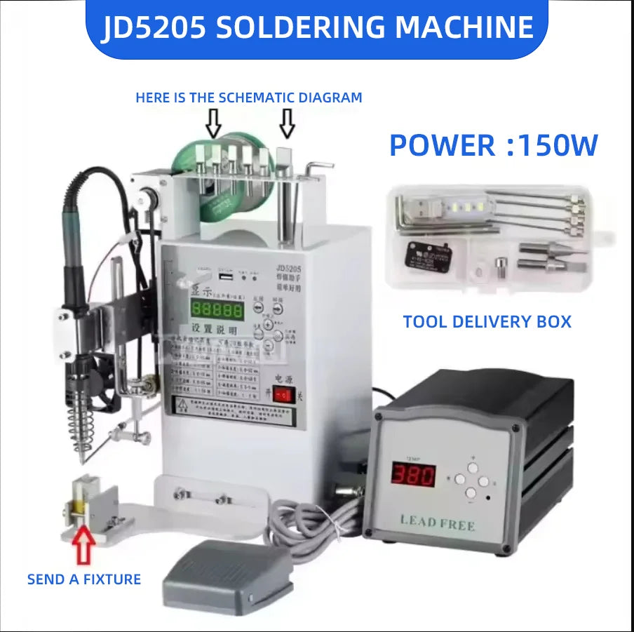 Top Automatic Tin Feeding Soldering Machine Foot-Operated Soldering Station Plug Circuit Board USB Welding Equipment Spot Welder