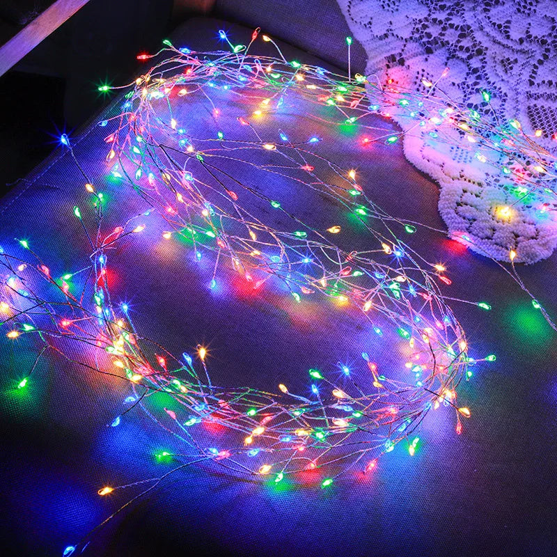 Add festive sparkle with these USB-powered LED firecracker string lights—complete with remote control for easy lighting and fun!