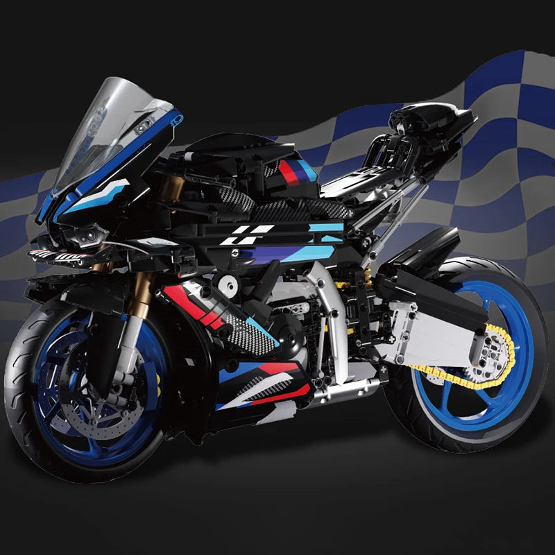 1909pcs RR Motorcycle V4S Racing Car Building Blocks Set, 1:5 Scale Motorbike Model Kit, STEM Toy for Kids Adults,Christmas Gift